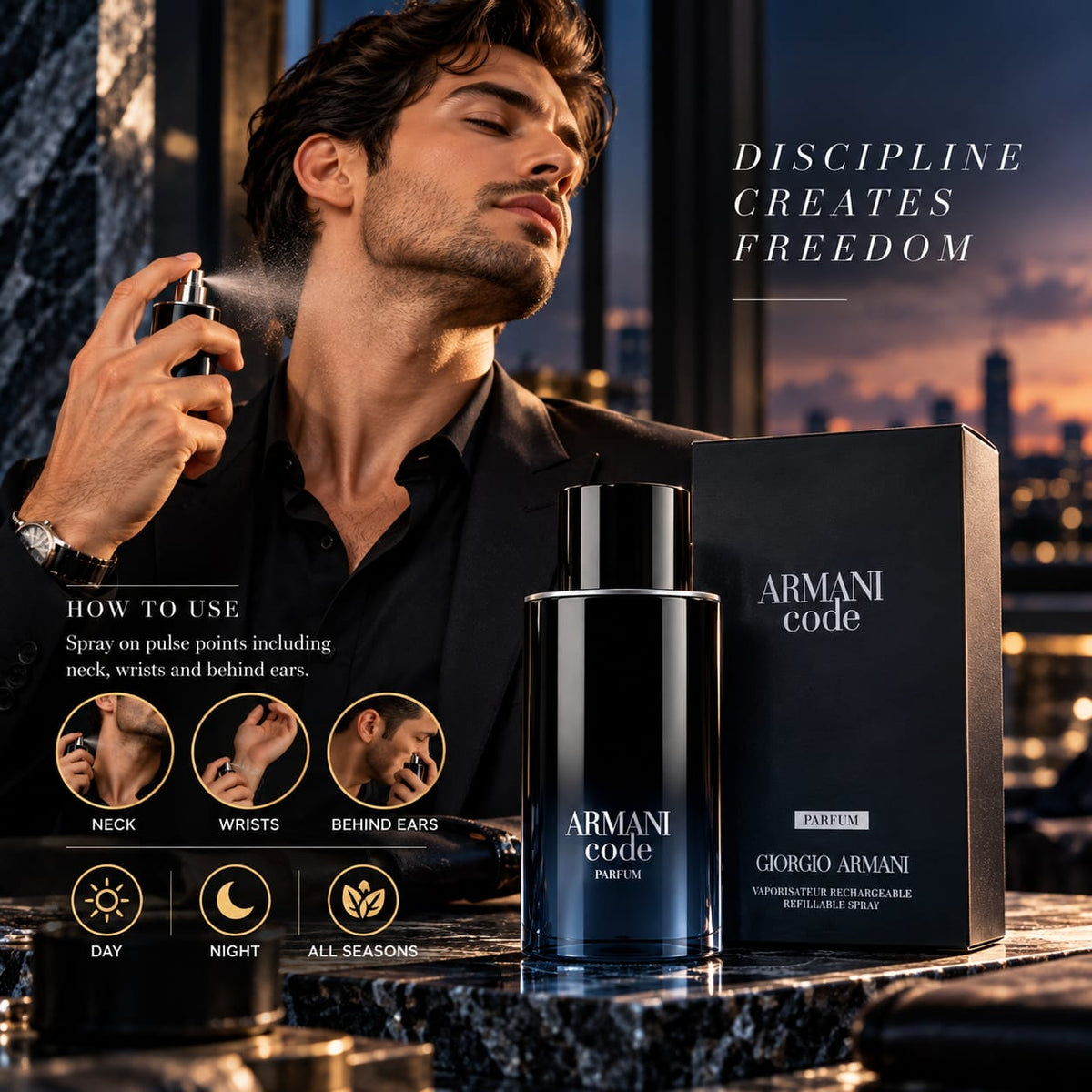 Giorgio Armani Code Parfum for Men – 100ml