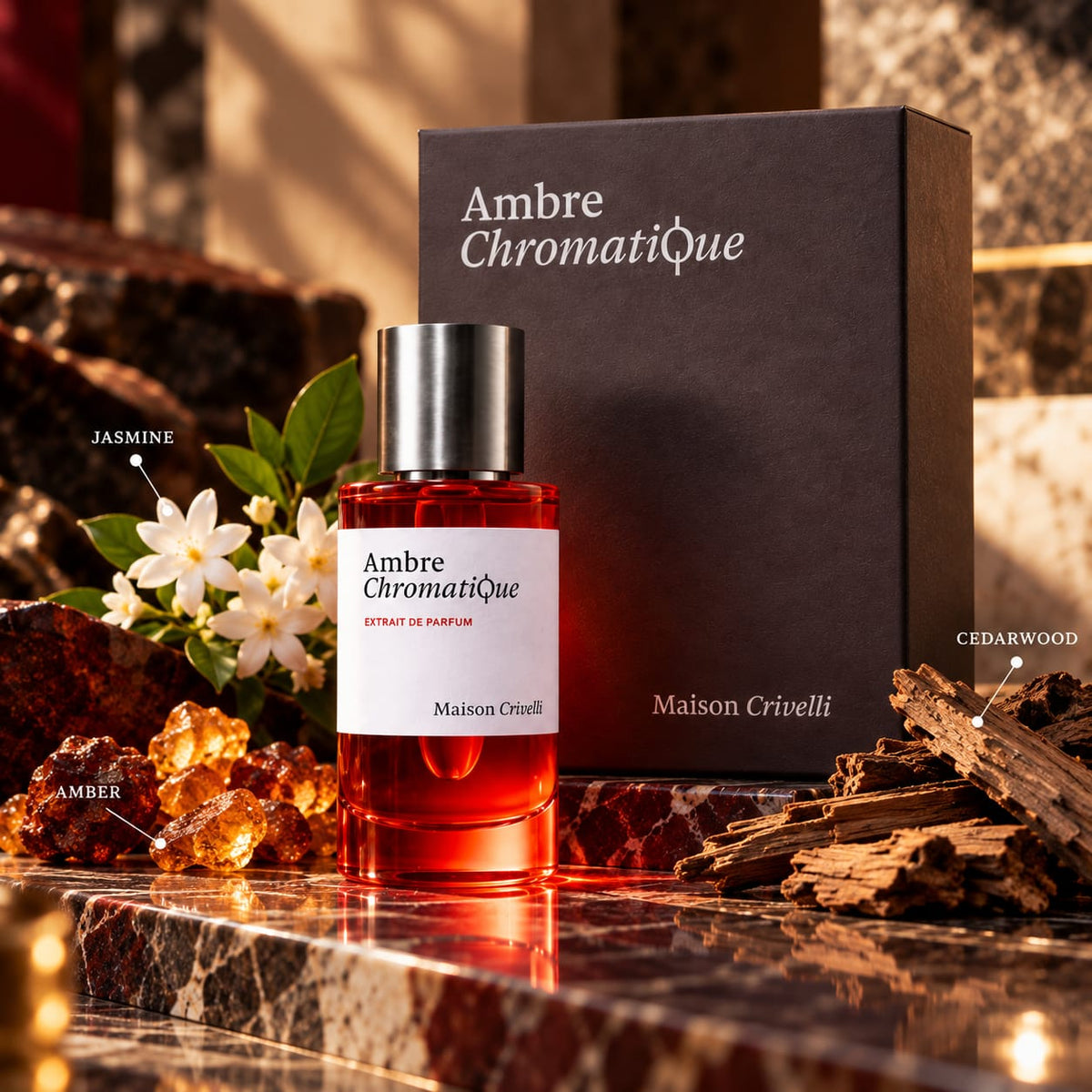 Maison Crivelli Ambre Chromatique Extrait de Parfum – Unisex Amber Fragrance 50ml
